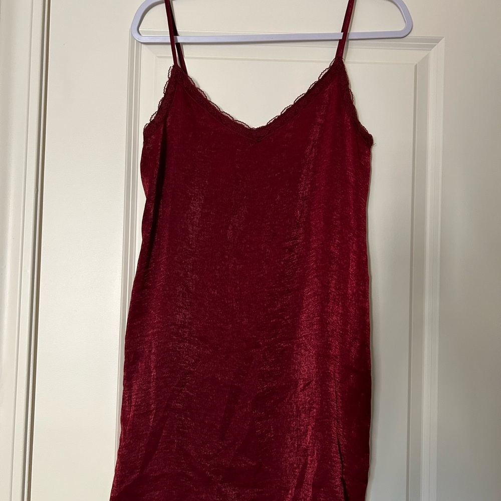 Hollister Red Satin Slip Dress Size S - Picture 2 of 7